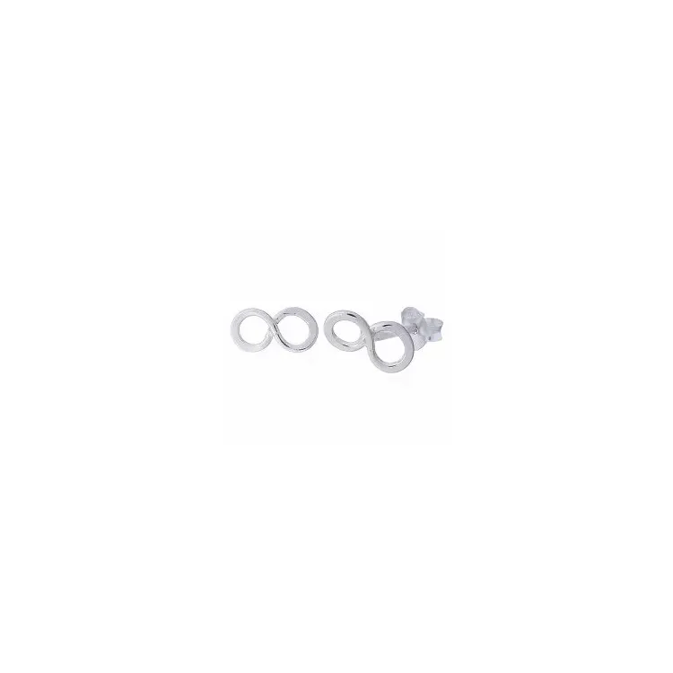Klein infinity oorsteker in zilver