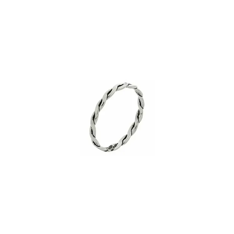 Gevlochten ring in zilver