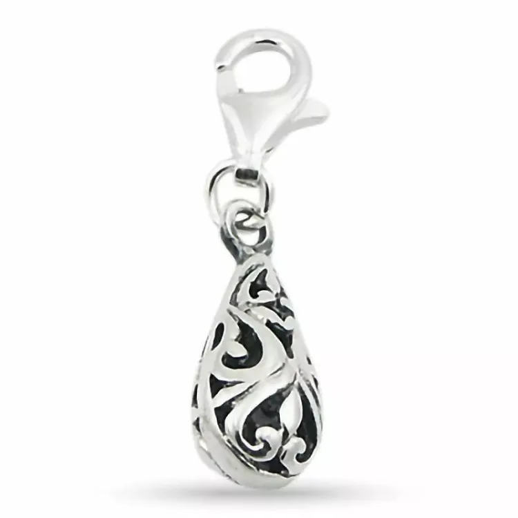 Abstract bedeltje in zilver