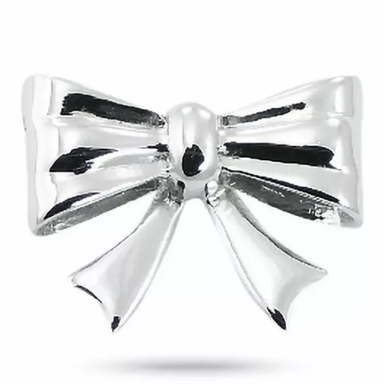 Breed strikje hanger in zilver