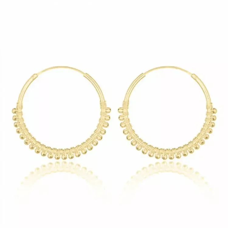 30 mm creooloorbellen in verguld zilver