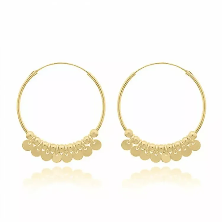 34 mm creooloorbellen in verguld zilver