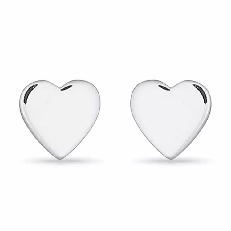 hart oorsteker in zilver