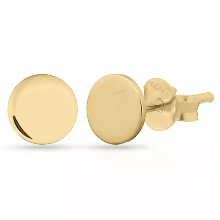 5 mm rond oorsteker in verguld sterlingzilver