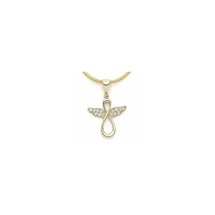 infinity engel zirkoon hanger in 14 karaat goud