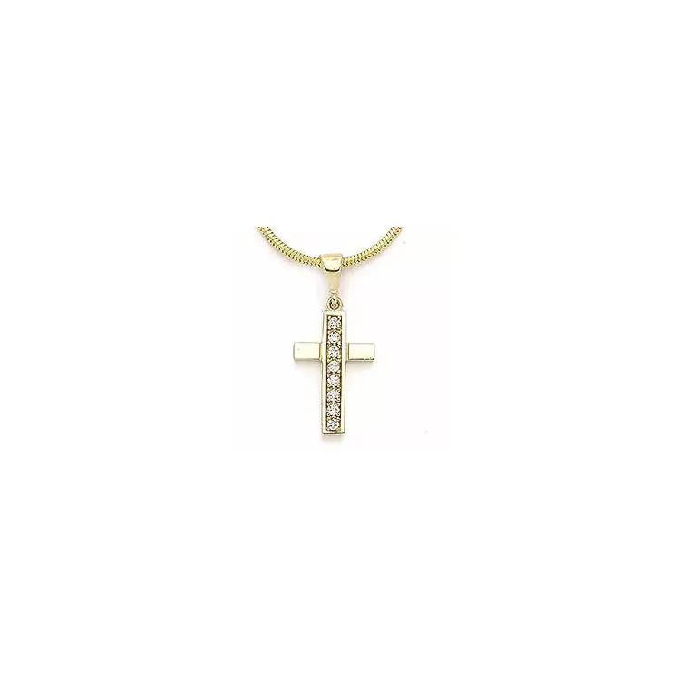 Elegant kruis hanger in 14 karaat goud