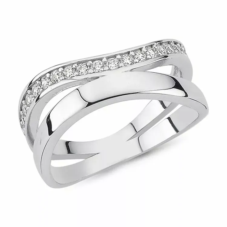 Glad ring in zilver