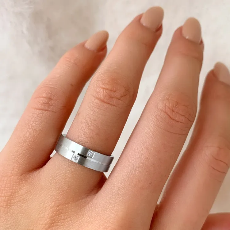 elegant ring in gerodineerd zilver