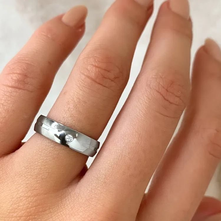 ring in gerodineerd zilver