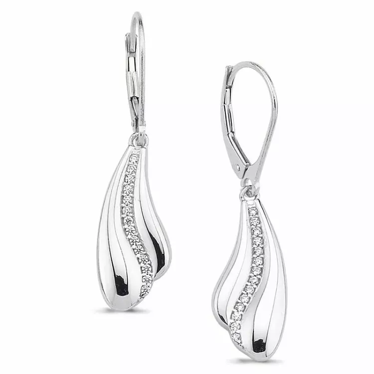 lange zirkoon oorbellen in zilver
