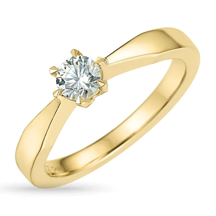 5,4 mm zirkoon solitaire ring in 9 karaat goud