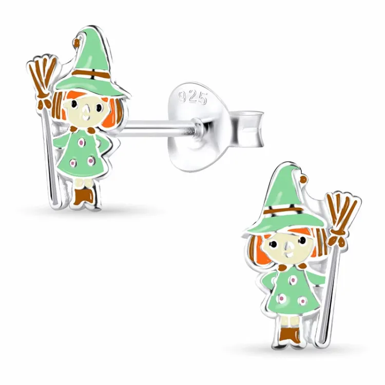 heksen kinder oorbellen in zilver - Little Ones