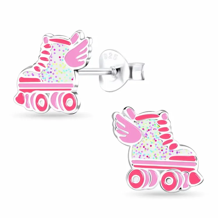 rolschaats kinder oorbellen in zilver - Little Ones