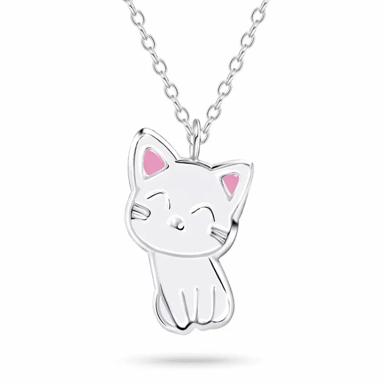 katten ketting in zilver met hanger in zilver - Little Ones