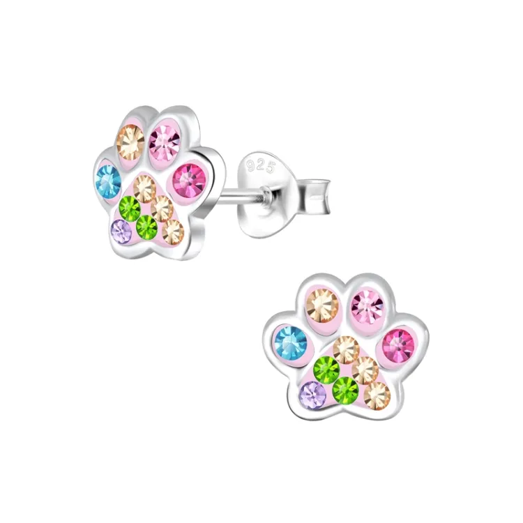 poot kristal kinder oorbellen in zilver - Little Ones