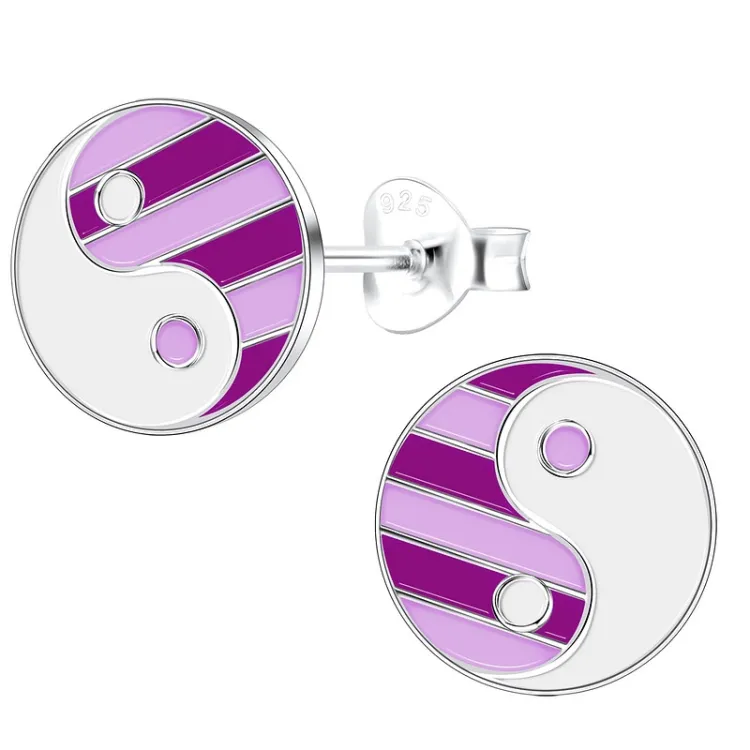 yin yang kinder oorbellen in zilver - Little Ones
