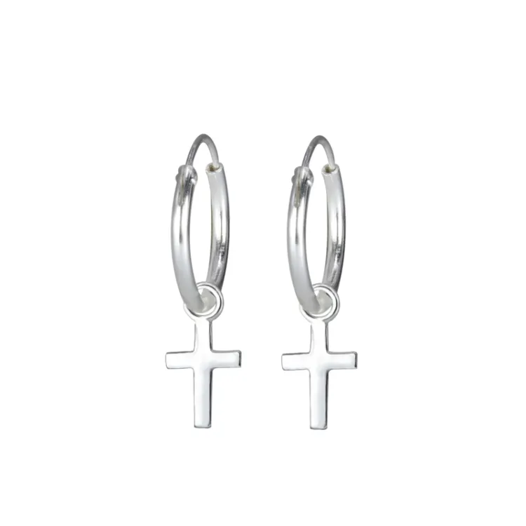 12 mm kruis creool in zilver