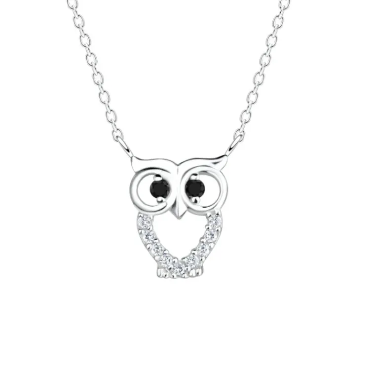 uil hanger met ketting in zilver - Little Ones