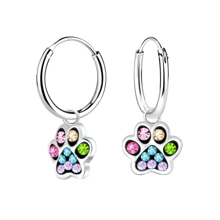 12 mm poot kristal creool in zilver - Little Ones