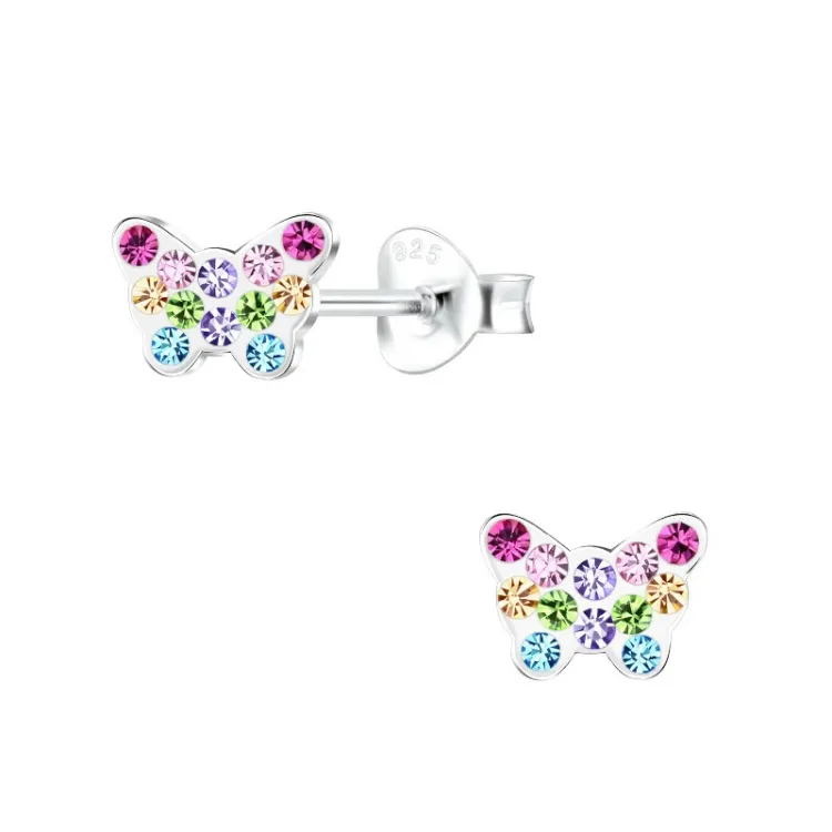 vlinder kinder oorbellen in zilver - Little Ones