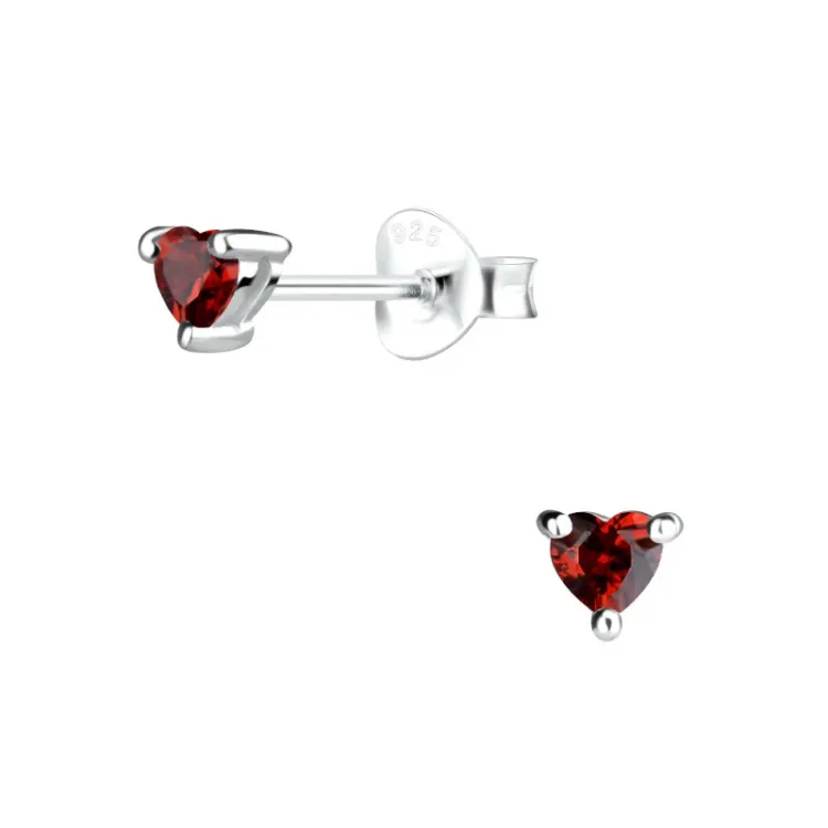 hart oorsteker in zilver - Little Ones