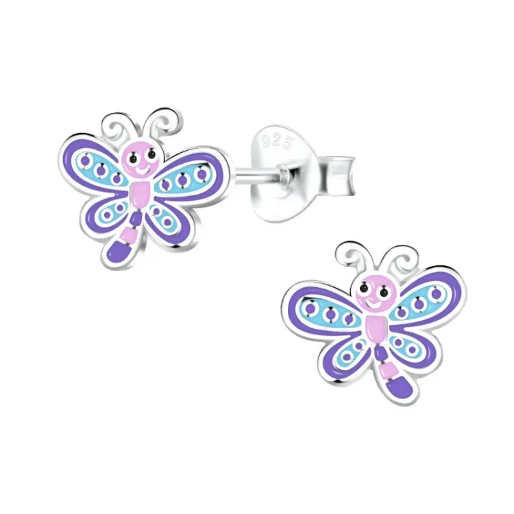 vlinder kinder oorbellen in zilver - Little Ones