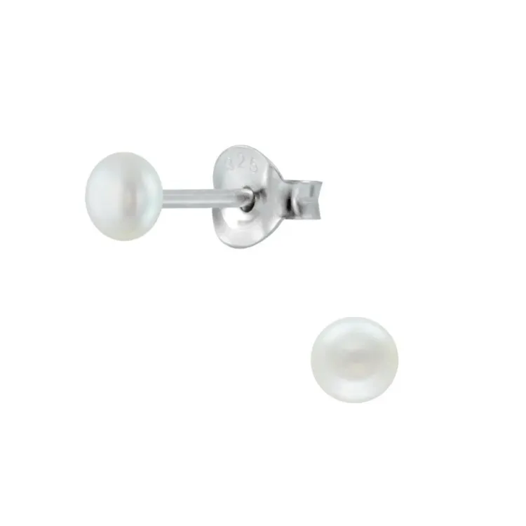 3 mm parel oorsteker in zilver