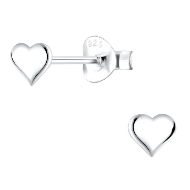 hart kinder oorbellen in zilver - Little Ones