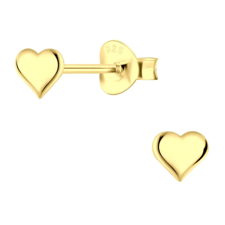 hart kinder oorbellen in verguld zilver - Little Ones