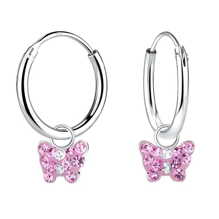 vlinder kinder oorbellen in zilver - Little Ones