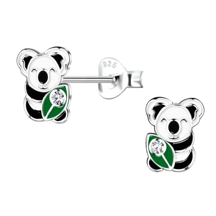 koalabeer kinder oorbellen in zilver - Little Ones