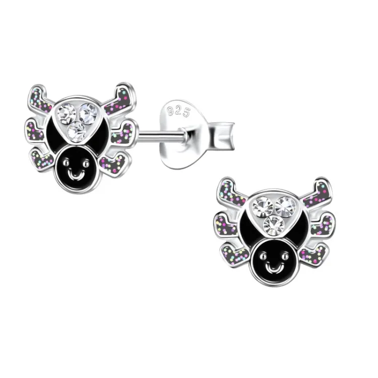 spin kinder oorbellen in zilver - Little Ones