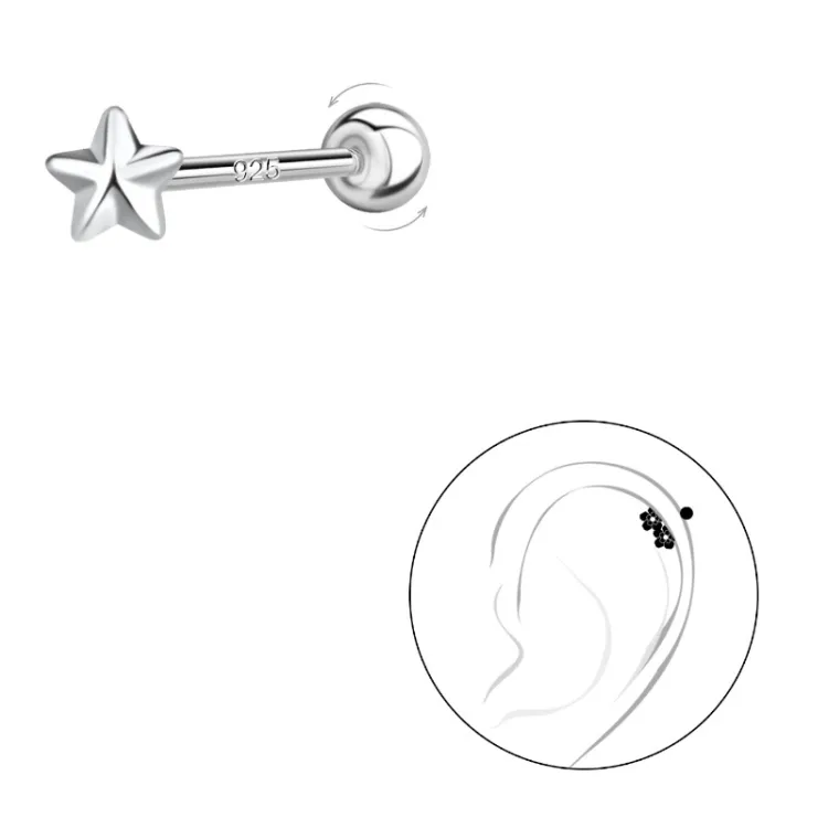 ster helix piercing in zilver