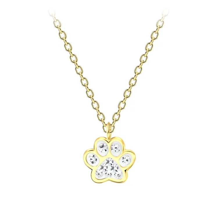 poot witte ketting in verguld sterlingzilver - Little Ones