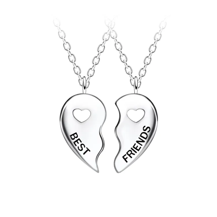 Best friends hart set met 2 ketting in zilver - Little Ones