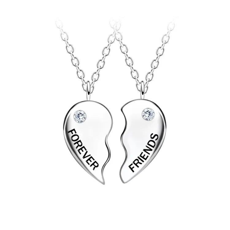 Best friends hart set met 2 ketting in zilver - Little Ones