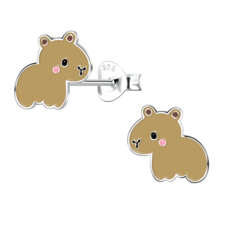 capibara oorbellen in zilver - Little Ones