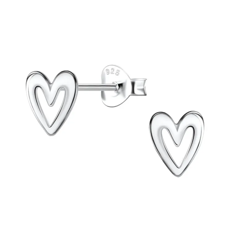 hart oorbellen in zilver - Little Ones