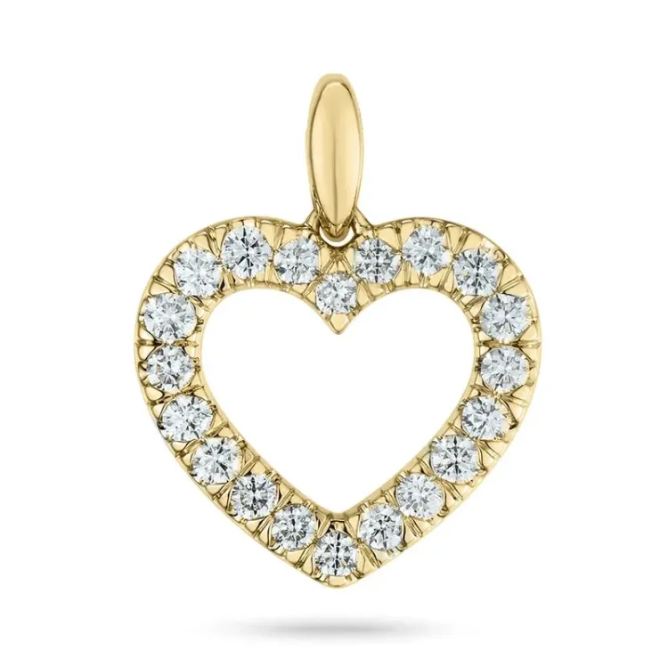 hart zirkoon hanger in 9 karaat goud
