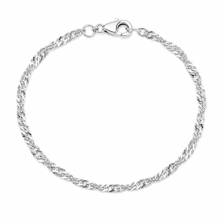 BNH singapore armband in zilver 17 cm x 2,3 mm