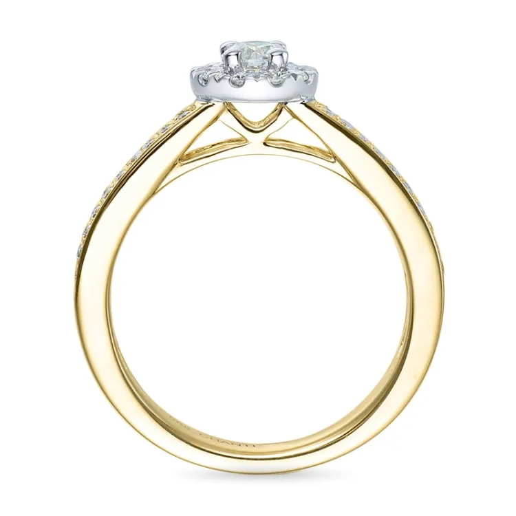 diamant ring in 14 karaat goud-en witgoud 0,31 ct 0,20 ct ct