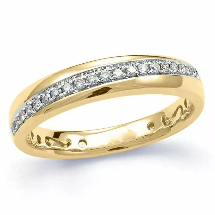 diamant ring in 14 karaat goud-en witgoud 0,122 ct