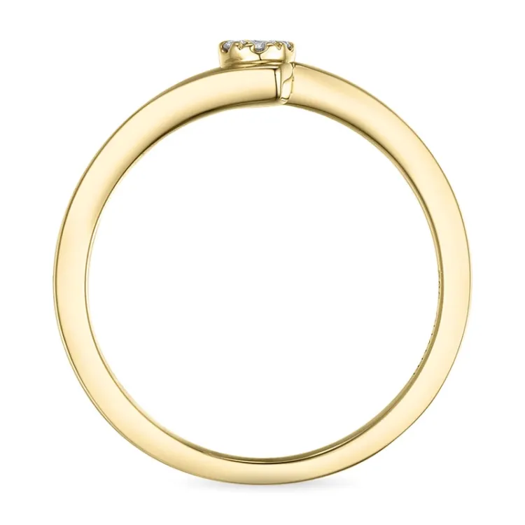 smal abstract diamant ring in 14 karaat goud 0,03 ct