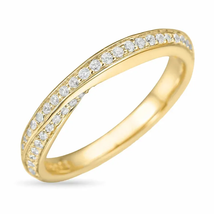 diamant ring in 14 karaat goud 0,35 ct