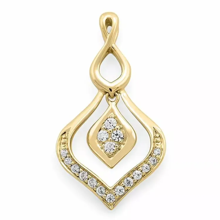 Groot diamanten hanger in 14 caraat goud 0,16 ct