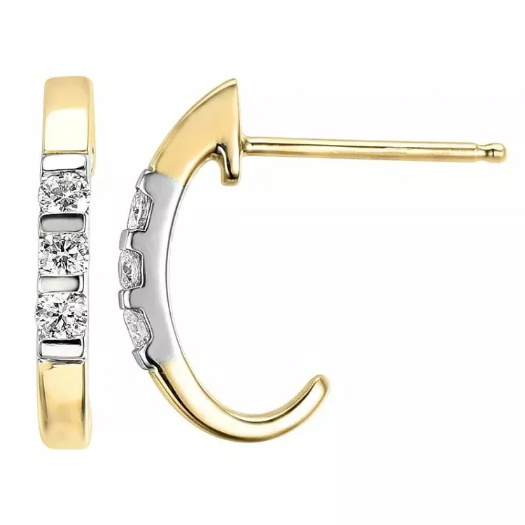 diamant halfcreool in 14 karaat goud en witgoud met diamant