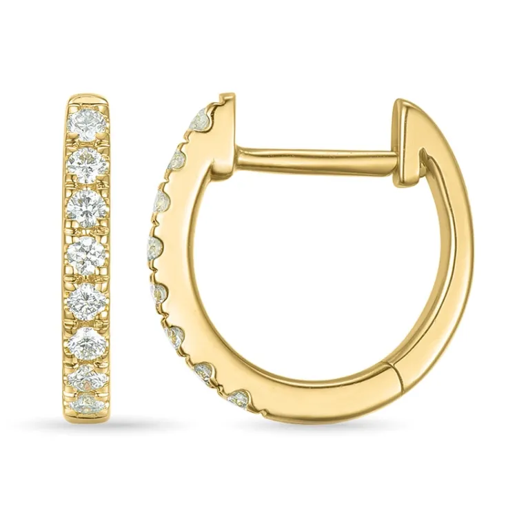 12,5 mm diamant creool in 14 karaat goud met diamant 