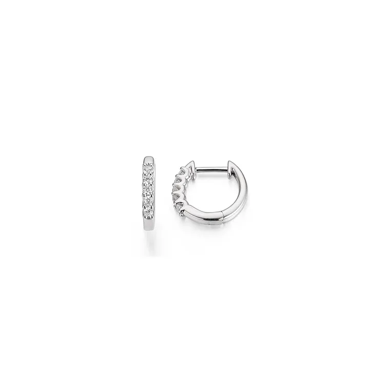 13 mm diamant creool in 14 karaat witgoud met diamant 