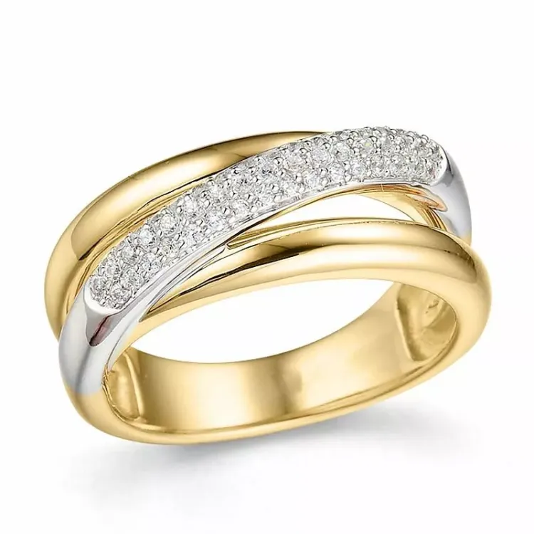 diamant ring in 14 karaat goud-en witgoud 0,27 ct