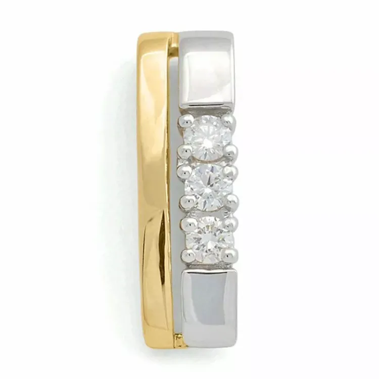diamanten hanger in 14 caraat goud-en witgoud 0,15 ct